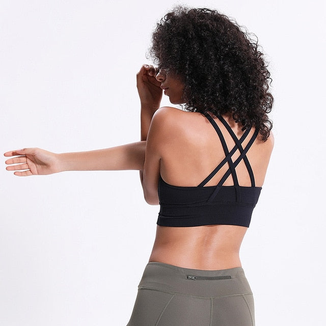 NWT 2019 Sports Bra Lady New Style Breathable Quick Dry Sports bra Bodybuilding Bras 4 Way Stretch Fabric Running Bras