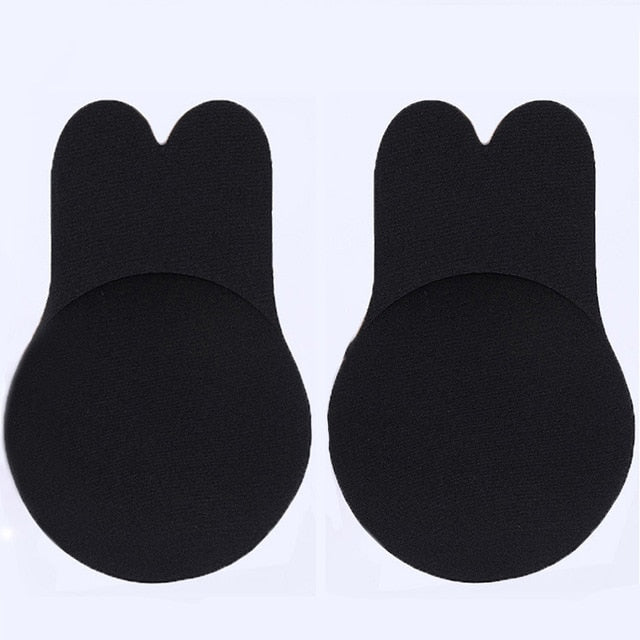 New 6 Colors Kawaii Rabbit Women Silicone Strapless Invisible Push Up Bras For Self Adhesive Wireless Bralette Reusable Bra Pads