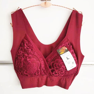 New Arrival No Rims High elasticity Sexy Lingeries Underwears Women bras plus size 6XL Bra women's Vest Fashion lace brassiere