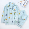 Image of New Cartoon Sleepwear Heart Stripe Print Pajamas Sets Women Harajuku pajamas Men Women long sleeve shirt nighty Nightwear Set