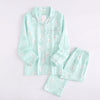 Image of New Cartoon Sleepwear Heart Stripe Print Pajamas Sets Women Harajuku pajamas Men Women long sleeve shirt nighty Nightwear Set