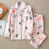 Image of New Cartoon Sleepwear Heart Stripe Print Pajamas Sets Women Harajuku pajamas Men Women long sleeve shirt nighty Nightwear Set