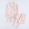Image of New Cartoon Sleepwear Heart Stripe Print Pajamas Sets Women Harajuku pajamas Men Women long sleeve shirt nighty Nightwear Set