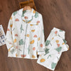 Image of New Cartoon Sleepwear Heart Stripe Print Pajamas Sets Women Harajuku pajamas Men Women long sleeve shirt nighty Nightwear Set