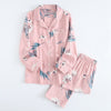 Image of New Cartoon Sleepwear Heart Stripe Print Pajamas Sets Women Harajuku pajamas Men Women long sleeve shirt nighty Nightwear Set
