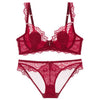 Image of New Gather Adjusted Thin Cup Lingerie Bra Set Underwear Transparent Temptation Sexy Bra Set For Women High Waist Bra & Brief Set