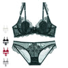 Image of New Gather Adjusted Thin Cup Lingerie Bra Set Underwear Transparent Temptation Sexy Bra Set For Women High Waist Bra & Brief Set