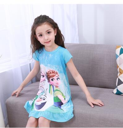 New Listing 2019 Children pajamas Summer Dresses Girls Baby Pajamas Cotton Princess girl Nightgown Home Cltohing Girl Sleepwear