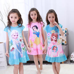 New Listing 2019 Children pajamas Summer Dresses Girls Baby Pajamas Cotton Princess girl Nightgown Home Cltohing Girl Sleepwear