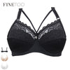 Image of New Plus Size Bra Ultrathin Lace Bralette For Woman Racerback Push Up Cotton Brassiere Underwire C D E Cup Bras Underwears 100E