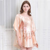 Image of New Red Women Sexy Satin Nightwear Nightgown Plus Size Loose Kaftan Bath Gown Nightdress Summer Sleepwear Wedding Night Dress