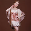 Image of New Red Women Sexy Satin Nightwear Nightgown Plus Size Loose Kaftan Bath Gown Nightdress Summer Sleepwear Wedding Night Dress
