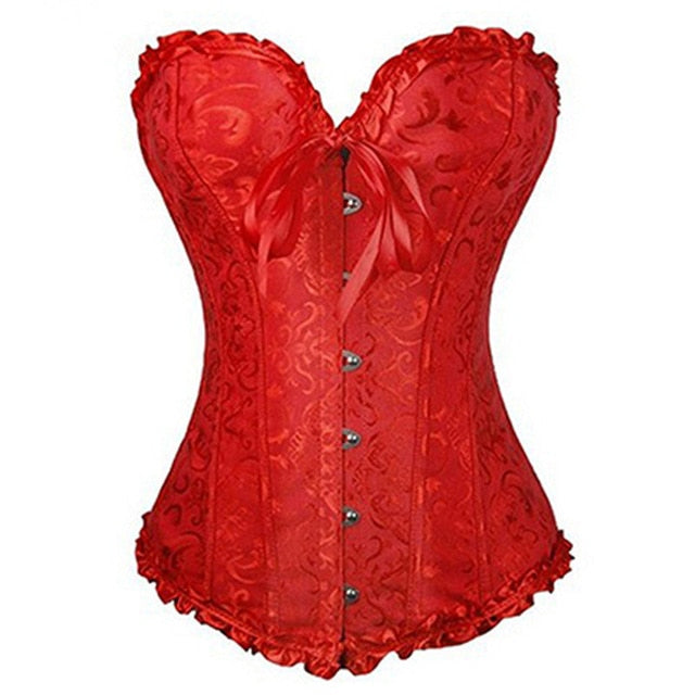 Burvogue Underbust Steampunk Corset Waist Control Gothic Corsets Cincher with Curved Hem Bustiers Embroidery Short Waist Trainer  (5)