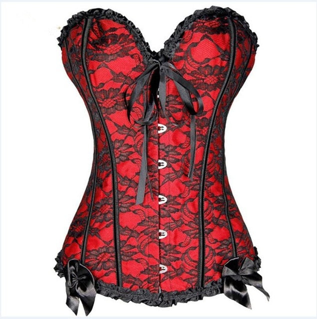 Burvogue Underbust Steampunk Corset Waist Control Gothic Corsets Cincher with Curved Hem Bustiers Embroidery Short Waist Trainer  (5)