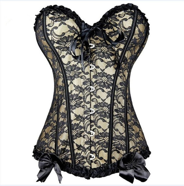 Burvogue Underbust Steampunk Corset Waist Control Gothic Corsets Cincher with Curved Hem Bustiers Embroidery Short Waist Trainer  (5)