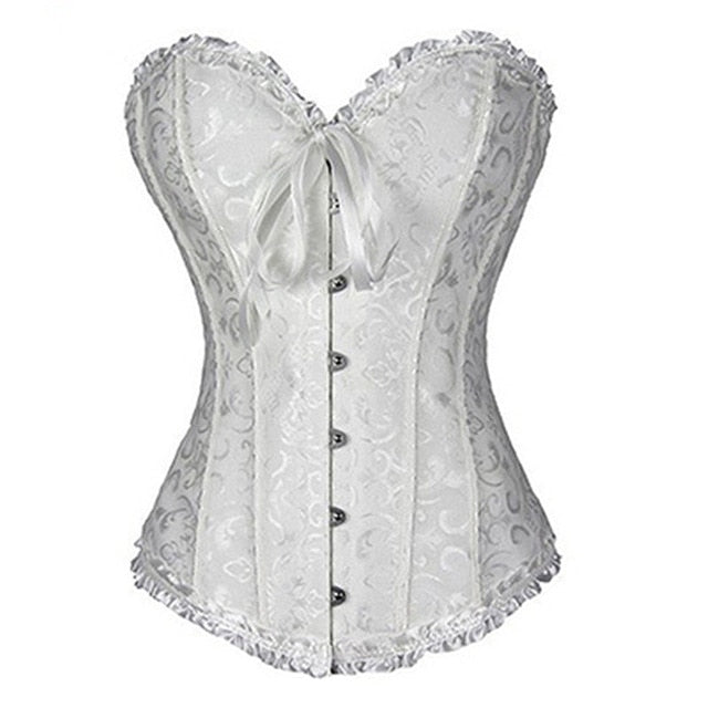 Burvogue Underbust Steampunk Corset Waist Control Gothic Corsets Cincher with Curved Hem Bustiers Embroidery Short Waist Trainer  (5)