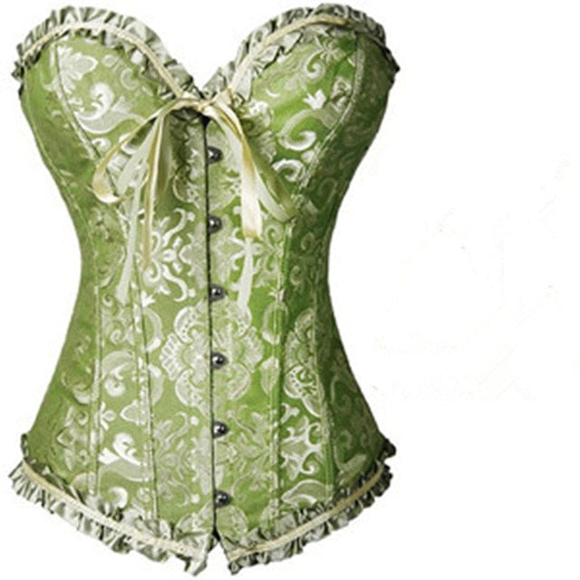 Burvogue Underbust Steampunk Corset Waist Control Gothic Corsets Cincher with Curved Hem Bustiers Embroidery Short Waist Trainer  (5)