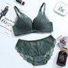 Image of New Sexy Push Up Front Closure Lingerie Set Gathering Backless Underwear 3/4 Cup Brassiere Women Bralette Bra And Panties Set