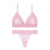 Image of New Sexy Women Lace Mesh Bra Set Push Up Brassiere+T Back Panties Sets Backless V Neck Femme Lingerie Set Transparent Dot Bralet