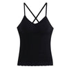 Image of New Tank Top Seamless Vest For Women Band Pad Cup Tube Top Summer Bralette Cross Straps Sleeveless comfortable Underwear #F