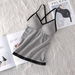New Tank Top Seamless Vest For Women Band Pad Cup Tube Top Summer Bralette Cross Straps Sleeveless comfortable Underwear #F