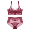 Image of New Ultra Thin Cup Lingerie Bra Set Underwear Transparent Temptation Sexy Underwear Set For Women High Waist Bra & Brief Set