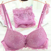Image of New Women's underwear Set Lace Sexy Push-up Bra And Panty Sets Bow Comfortable Brassiere Young Bra Adjustable Deep V Lingerie