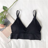 Image of New women's underwear without steel ring thin section gathered bra tube top student simple solid color thread beauty back linger