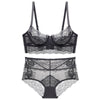 Image of Norns Women Bra Set Models French Sexy Thin Gathering Adjustment Lace Underwear Set High Waist Lingerie