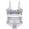 Image of Norns Women Bra Set Models French Sexy Thin Gathering Adjustment Lace Underwear Set High Waist Lingerie