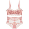 Image of Norns Women Bra Set Models French Sexy Thin Gathering Adjustment Lace Underwear Set High Waist Lingerie