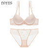 Image of Norns women lingerie set Embroidery lingerie Flower sexy bra porno push up femme and bralette transparent