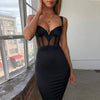 Image of Ocstrade Summer Sexy Rayon Bandage Dress 2019 New Arrivals Mesh Insert Women Bandage Dress Black Party Night Club Bodycon Dress