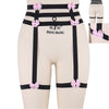 Image of Original Design Pink Collar Bow Harness Bra Kawaii Open Chest Bondage Body Cage Pastel Gothic Body Harness Belt