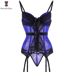 Burvogue Underbust Steampunk Corset Waist Control Gothic Corsets Cincher with Curved Hem Bustiers Embroidery Short Waist Trainer  (16)