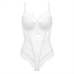 Padded Bra Lingerie Sexy Corset Bustier Women Underwear Elasticity Transparent Straps Corset Waist Trainer Sleepwear Black White