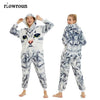 Image of Pajamas For Women Unicorn Stitch Kigurumi Flannel Cute Animal Pajamas Sets Winter Sleepwear unicornio Nightie Pyjamas Home wear