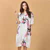 Image of Plus Size Black Women's Summer Lounge Robe Lady New Sexy Home Dress Rayon Nightgown Large Loose Sleepwear Bathrobe Gown S002-B