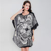 Image of Plus Size Black Women's Summer Lounge Robe Lady New Sexy Home Dress Rayon Nightgown Large Loose Sleepwear Bathrobe Gown S002-B