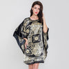 Image of Plus Size Black Women's Summer Lounge Robe Lady New Sexy Home Dress Rayon Nightgown Large Loose Sleepwear Bathrobe Gown S002-B