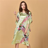 Image of Plus Size Black Women's Summer Lounge Robe Lady New Sexy Home Dress Rayon Nightgown Large Loose Sleepwear Bathrobe Gown S002-B
