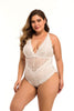 Image of Plus Size Bodysuit Floral Lace Lingerie Sexy Women See Through Lace Jumpsuit 2019 Bodysuits Lace Rompers macacao feminino