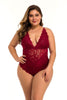 Image of Plus Size Bodysuit Floral Lace Lingerie Sexy Women See Through Lace Jumpsuit 2019 Bodysuits Lace Rompers macacao feminino