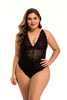 Image of Plus Size Bodysuit Floral Lace Lingerie Sexy Women See Through Lace Jumpsuit 2019 Bodysuits Lace Rompers macacao feminino
