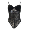 Image of Plus Size Fashionable Sheer Bridal Teddy Lace Bra Top Boudoir Bodysuit Sexy Lingerie Erotic Underwear Perspective Jumpsuit  A20