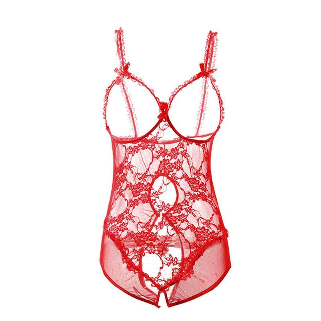 Plus Size S M L XL 2XL 3XL Open Bra Open Crotch Women Lace Sexy Lingerie Hot Transparent Babydoll Dress Erotic Costumes Nuisette