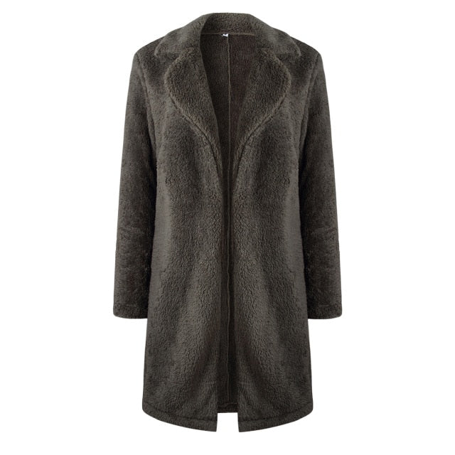 Plus size Fashion Faux Fur Coat Women winter long coat 2019 Autumn Warm Soft Zipper teddy jacket Female Overcoat Outerwear Warm