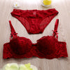 Image of Plus size women's lingerie set cup lace sexy summer ultra-thin thin cup bra young girl underwear bra set