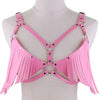Image of Punk Women Sexy Lingerie Micro Thin Bikini Lace Exotic Sex Apparel Open Cup Bra Tassels PU Leather Sleepwear Erotic Sex Costume
