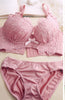 Image of Push Up Bra Set Sexy Lingerie Underwear Women Panties And Bralette Underclothes Female Underwear  Embroidery Cotton Bralet Set